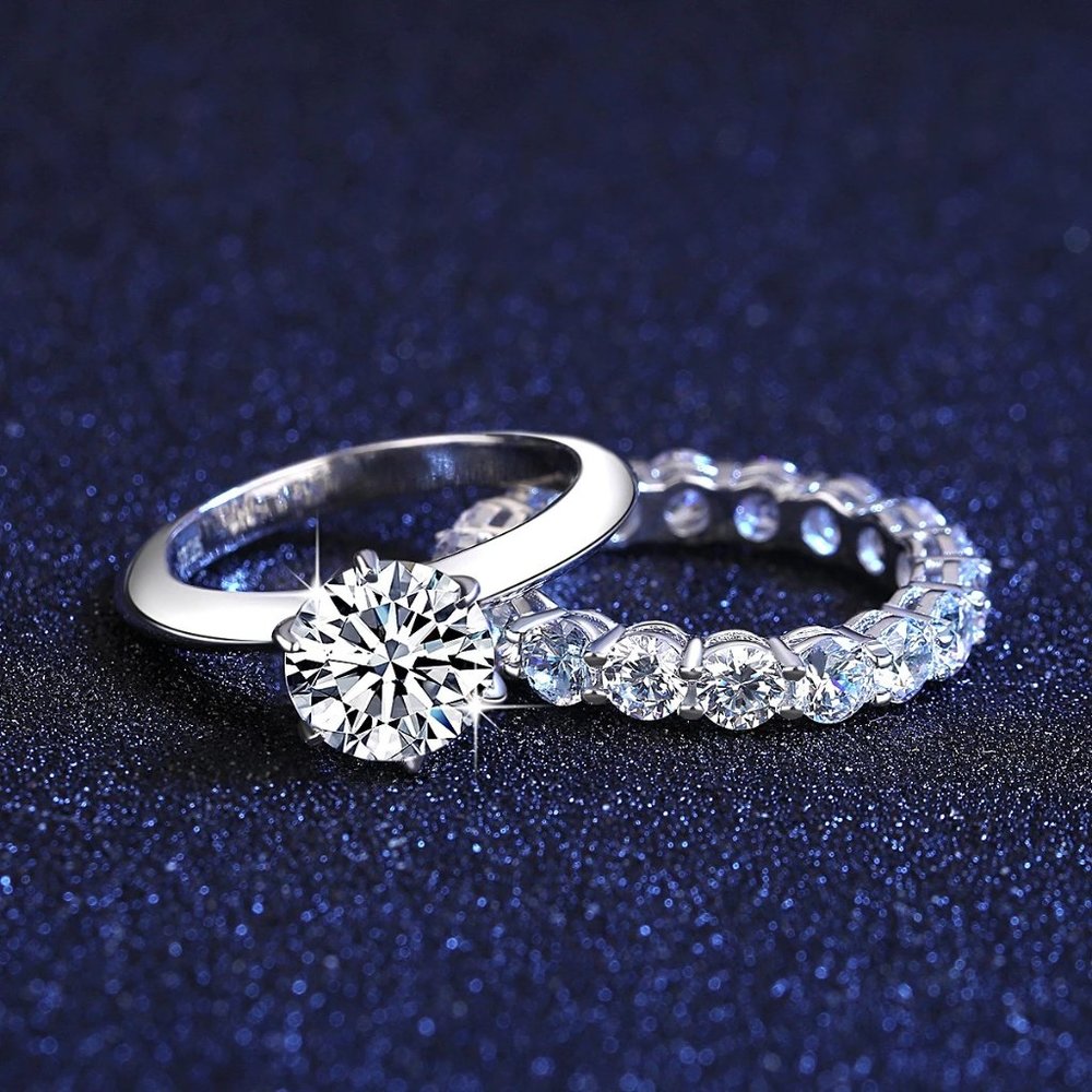 Certified 2ct. t.w. Diamond Wedding Ring Set - Picture 3 of 17